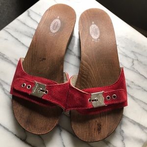 Dr. Scholl’s red suede original sandal